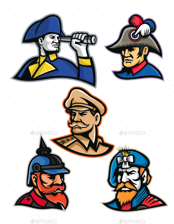 Generals, Admirals and Emperor Mascot Collection - People Characters