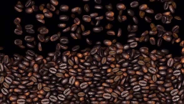 Coffee Beans Falling Full Screen Transition