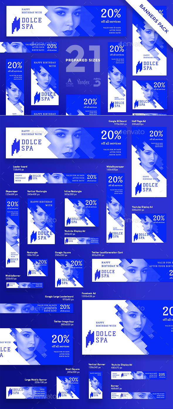 Spa Salon Services Banner Pack - Banners & Ads Web Elements