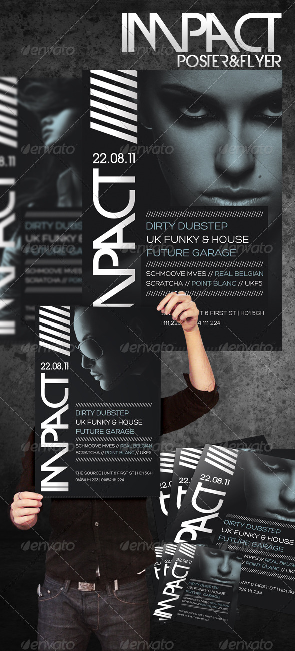 Impact A3 Poster & A5 Flyer - Clubs & Parties Events
