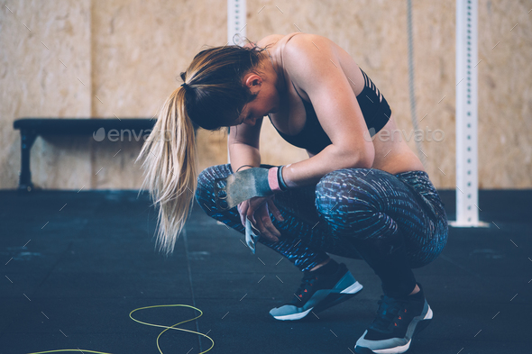 Exhausted athlete woman Stock Photo by Click_and_Photo | PhotoDune