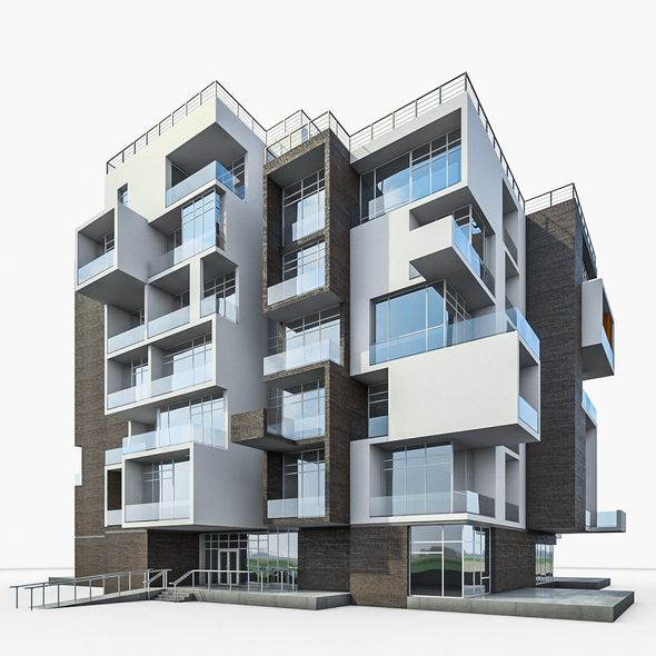 Modern Apartment Building - 3Docean 21951272