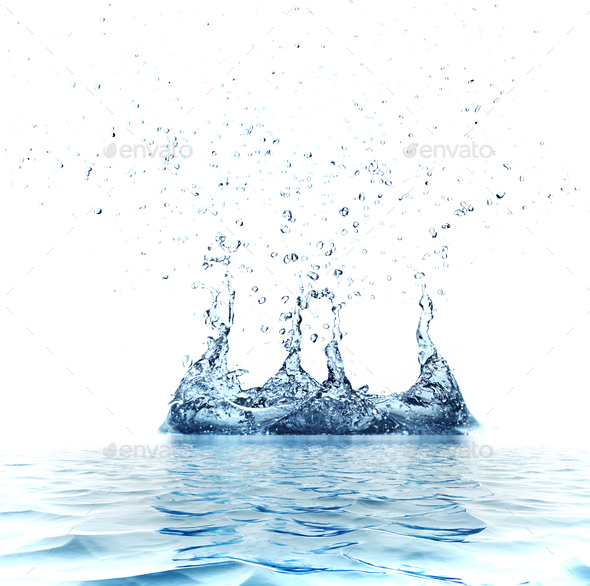 Water splash isolated on white background - Stock Photo - Images
