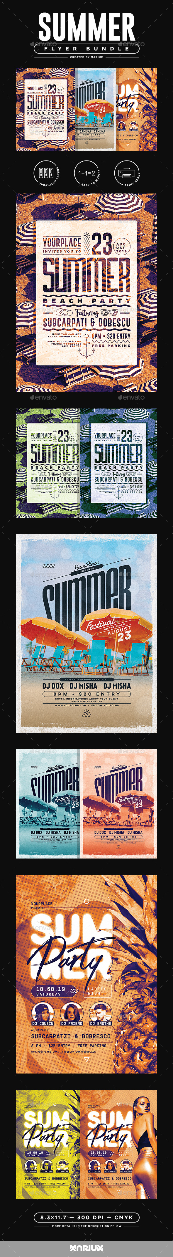 Summer Flyer/Poster Bundle - Clubs & Parties Events