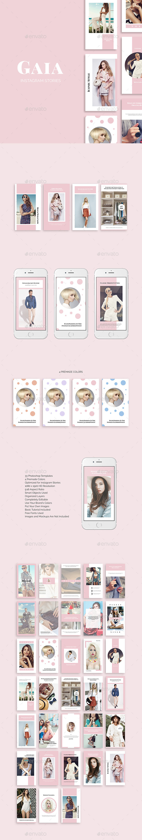 Gaia Instagram Stories - Social Media Web Elements