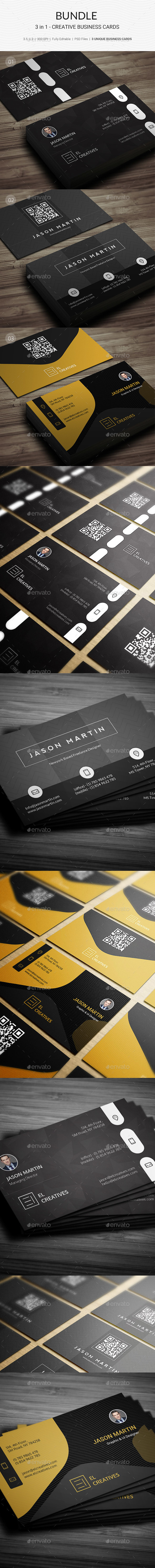 Bundle - 3 in 1 - Creative Business Cards - 180 - Creative Business Cards