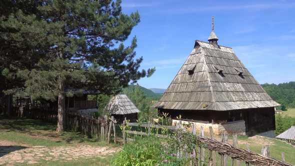 Old House in Ethno Village Sirogojno, Serbia, Stock Footage | VideoHive