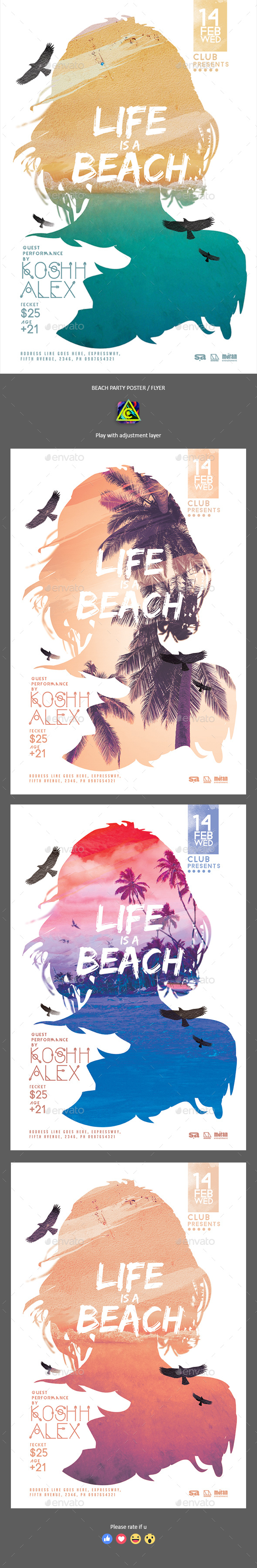 Beach Party Poster / Flyer - Clubs & Parties Events