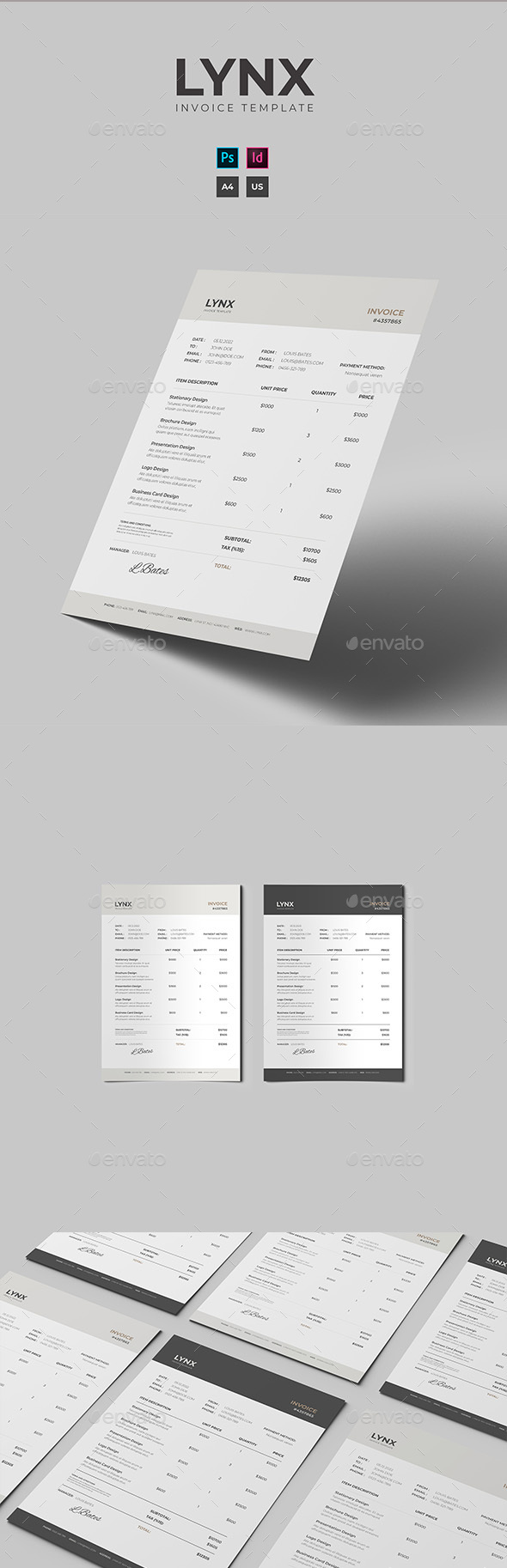Lynx Invoice Template - Proposals & Invoices Stationery