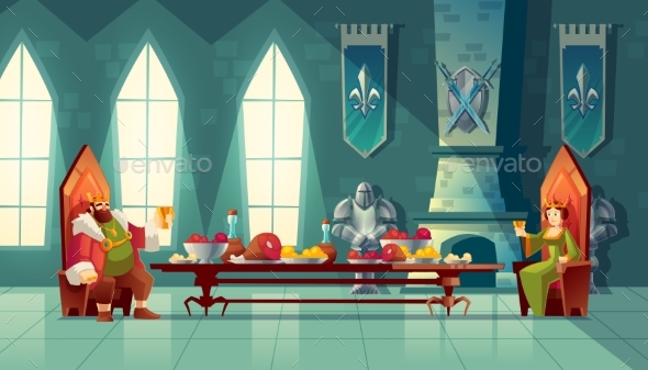 Vector Feast Concept - Food Objects