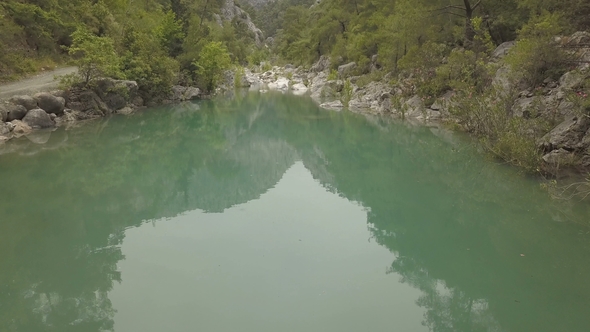 Aerial Footage of the Mountain Lake alt