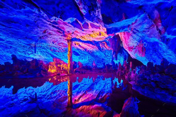 Reed Flute Cave in Guilin, China.
