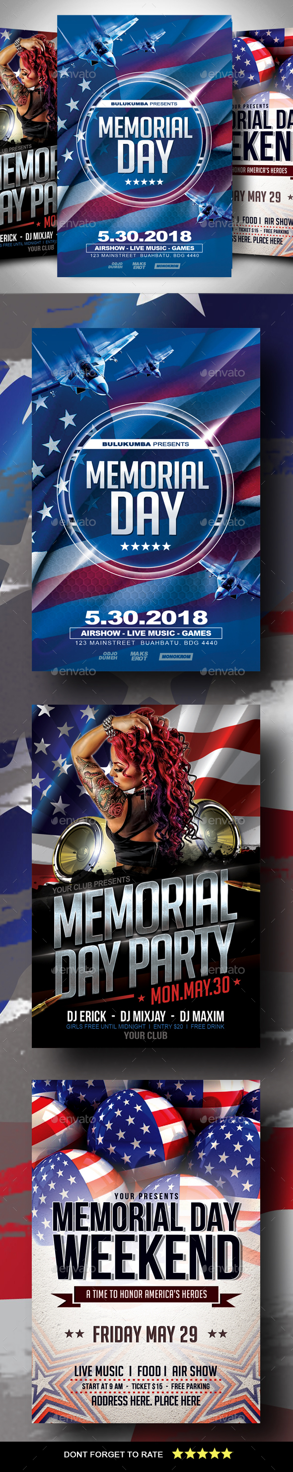 Memorial Day Flyer Bundle - Events Flyers