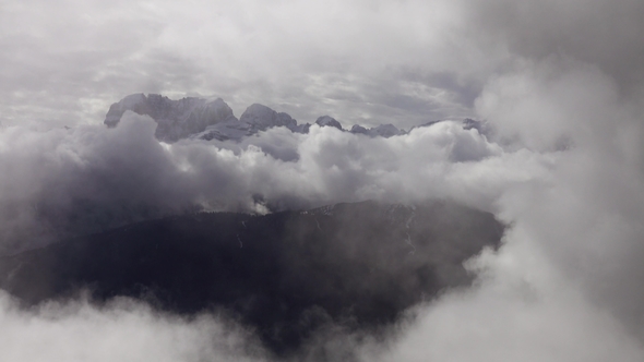 Mountains in Clouds Landscape in Alps, Italy alt