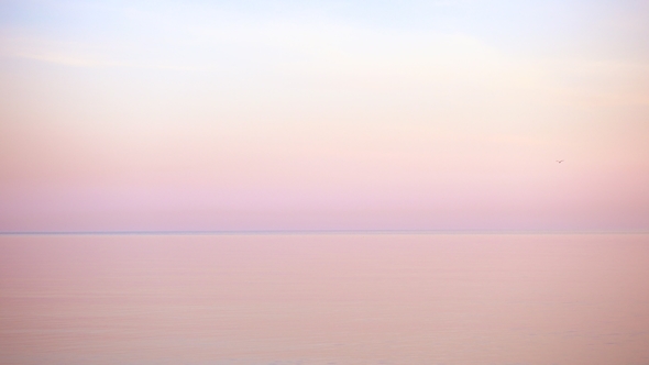 Very Beautiful Sunset and Calm Mirrored Water Surface alt