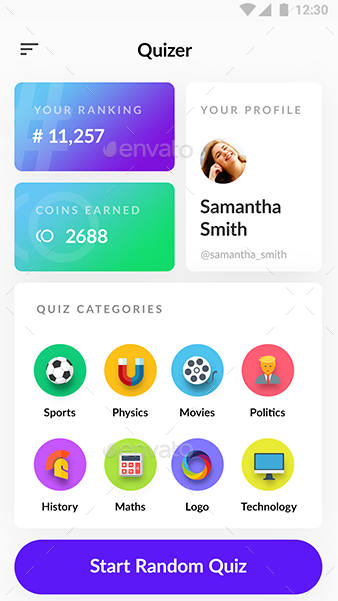 Online Quiz App UI Kit| Online Test App UI Kit| Exam App UI Kit| Quizer ...
