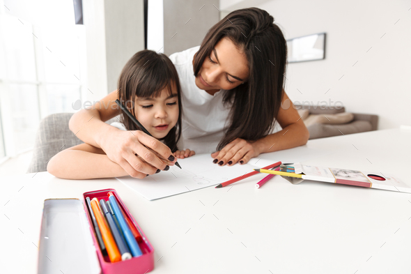 Image of beautiful people woman and child taking pleasure while - Stock Photo - Images