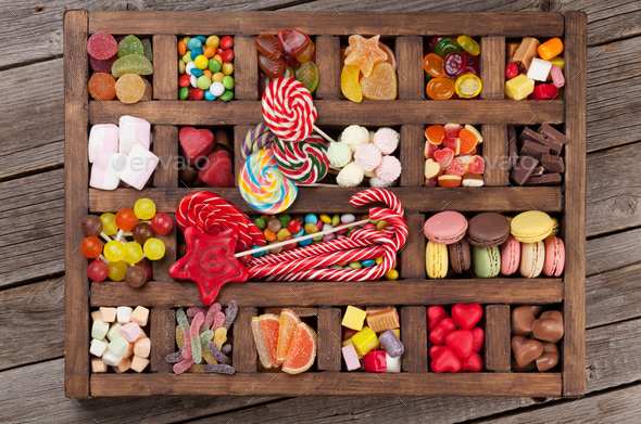 Colorful sweets box Stock Photo by karandaev | PhotoDune
