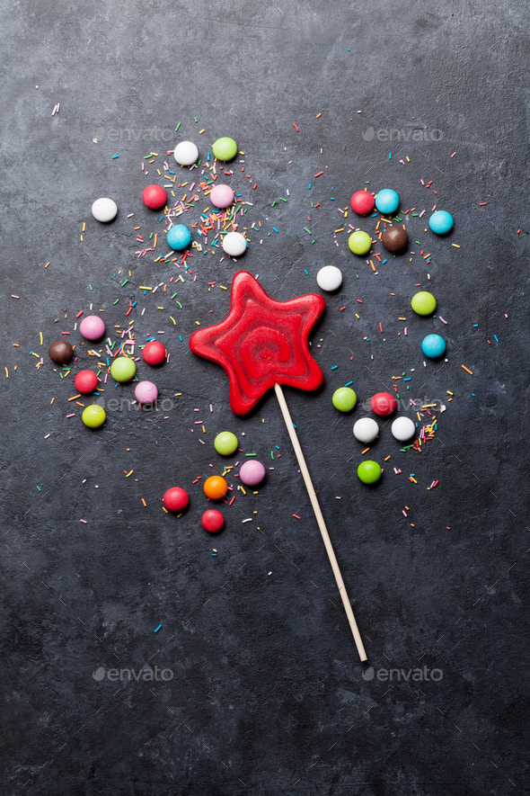 Colorful Sweets Lollipop And Candies Stock Photo By Karandaev Photodune