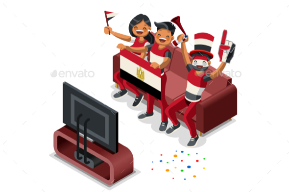 Russia Egyptian Supporter - People Characters