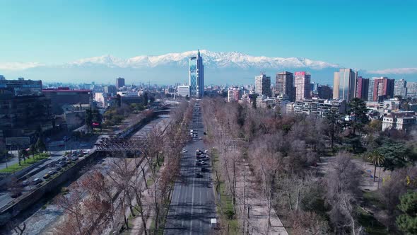 Santiago Chile. Cityscape downtown district of capital city of Chile. alt