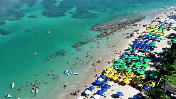 Northeast Brazil. Panorama landscape of beach natural pools. alt
