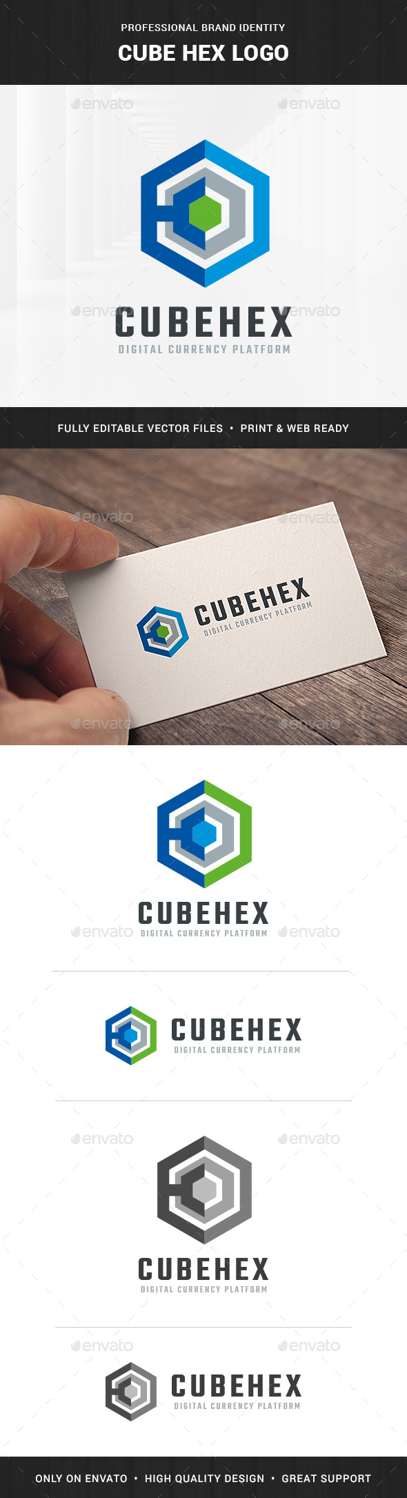 Cube Hex Logo Template - Abstract Logo Templates