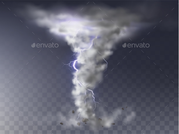 Vector Realistic Hurricane Tornado - Landscapes Nature