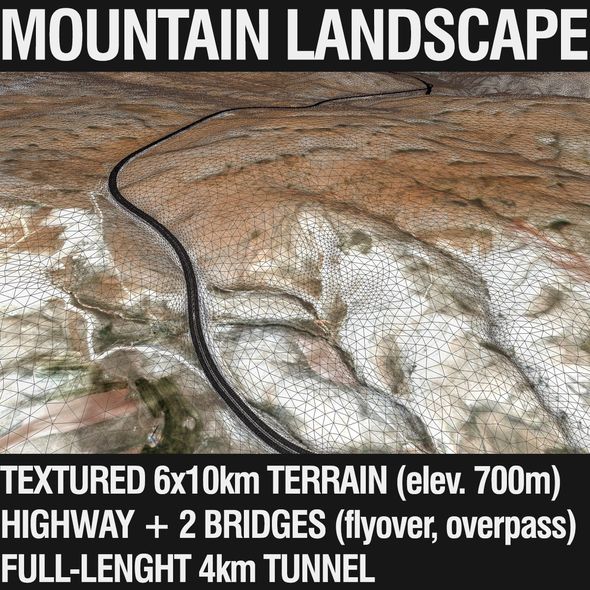 Mountain Terrain with - 3Docean 21960442