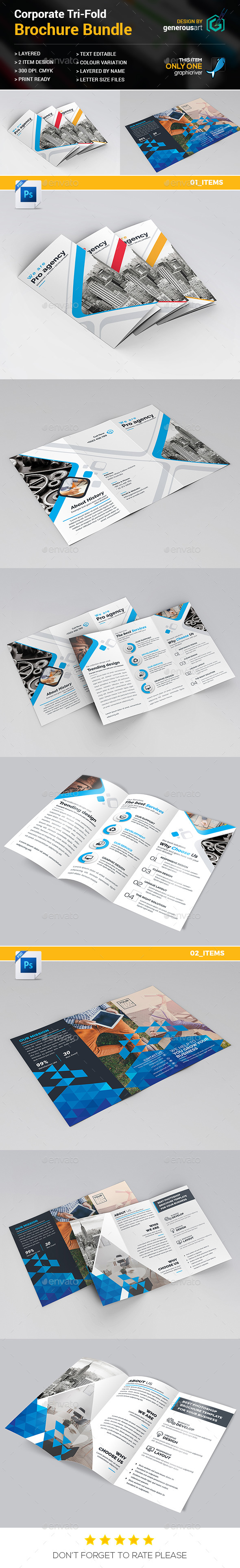 Tri-fold Bundle_2 in 1 - Brochures Print Templates