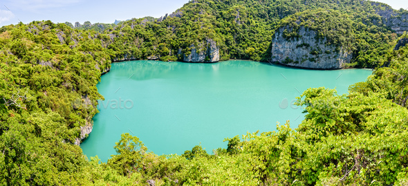Panorama Thale Nai, Blue Lagoon (Emerald Lake) - Stock Photo - Images