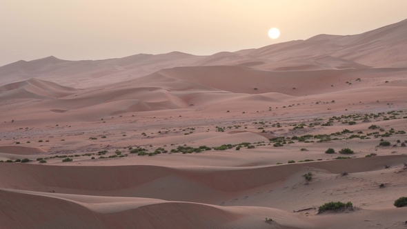 Beautiful Rub Al Khali Desert at Sunset United Arab Emirates alt