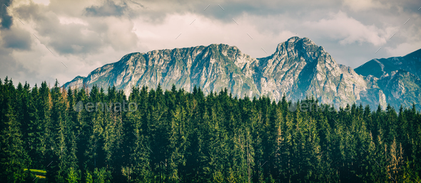 Giewont Mountain, Inspiring Mountains Landscape in summer Tatras - Stock Photo - Images