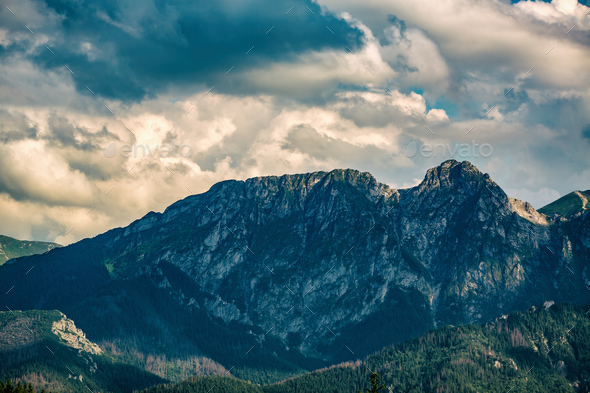 Giewont Mountain, Inspiring Mountains Landscape in summer Tatras - Stock Photo - Images