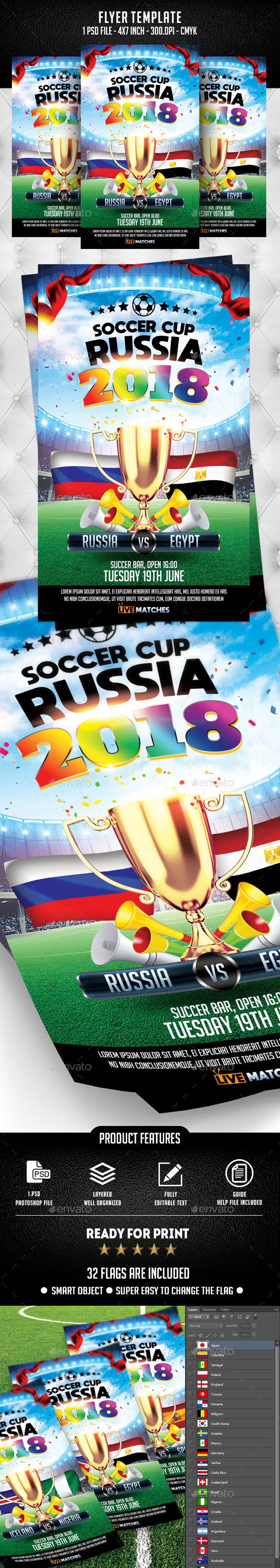 Soccer Cup Flyer Template - Flyers Print Templates