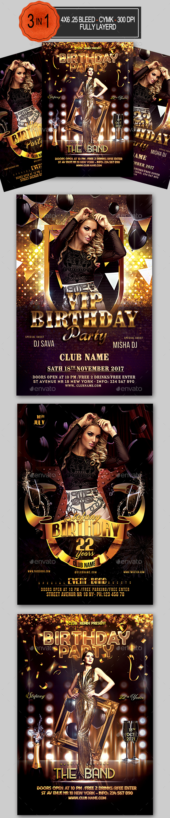 Birthday Flyer Bundle - Clubs & Parties Events