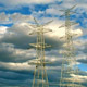 Electrical Towers with Workers and Clouds Crossing - VideoHive Item for Sale