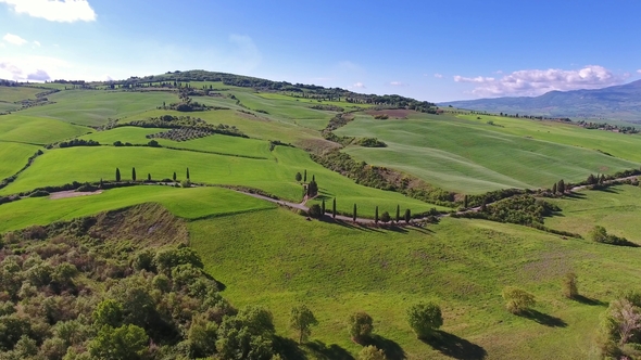 Tuscany Aerial Landscape of Farmland Hill Country alt