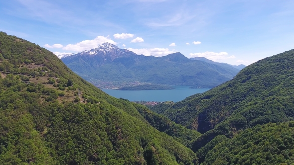 Aerial Landscape on Como Lake in Italy alt