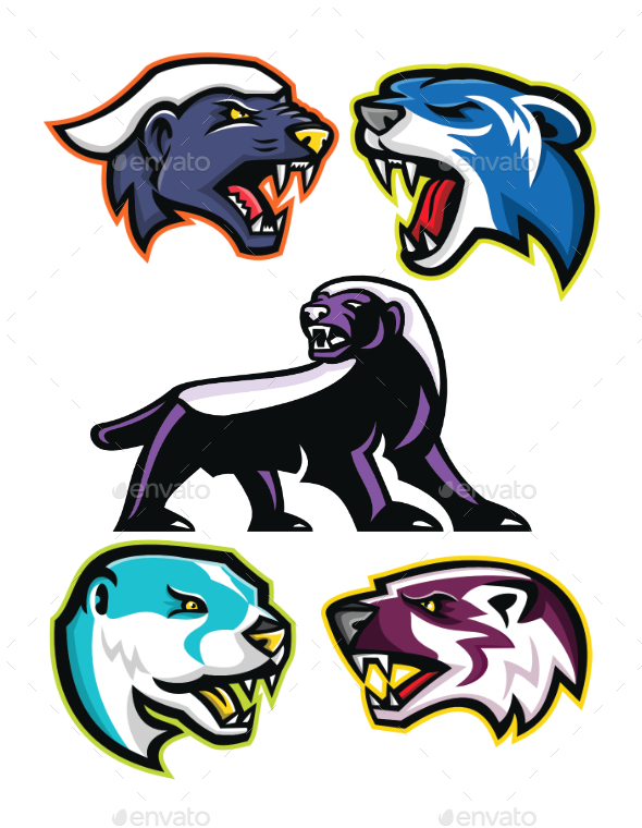 Fossorial Carnivores and Mammals Mascot Collection - Animals Characters