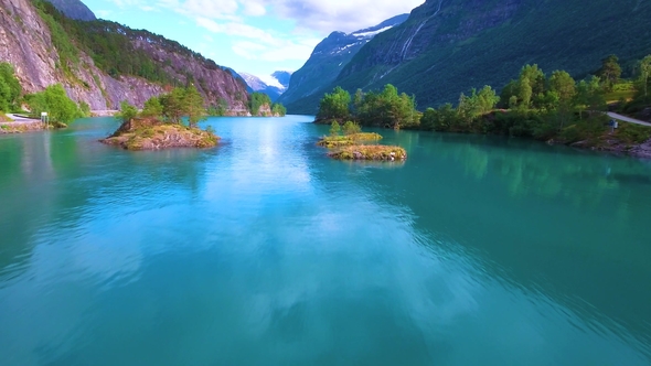 Lovatnet Lake Beautiful Nature Norway., Stock Footage | VideoHive