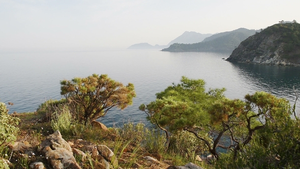 Picturesque Mediterranean Seascape in Turkey. View of a Small Bay Near the Tekirova Village