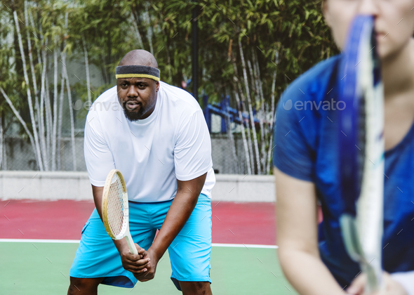 Couple playing tennis as a team Stock Photo by Rawpixel | PhotoDune
