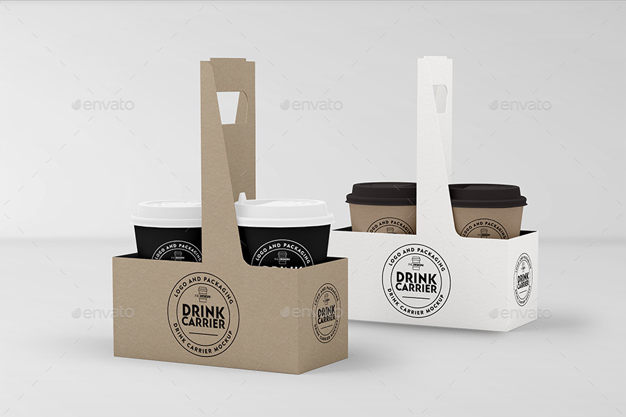 Download Coffee Or Drink Take Out Carrier Vol 2 Packaging Mock Up By Ina717