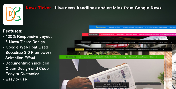 News Ticker - Live News Headlines and Articles from Google News