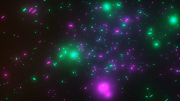 Cinematic Particles Green Purple Background