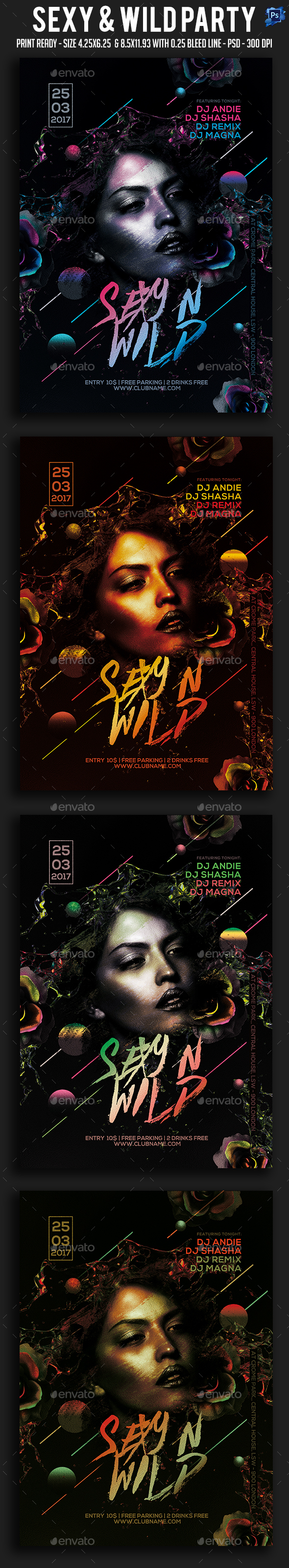 Sexy & Wild Party Flyer