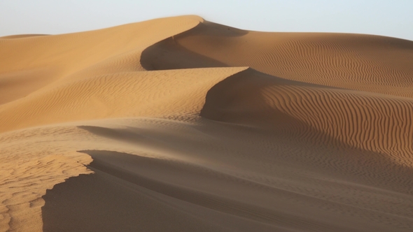 Sand Blowing over Dunes in Wind at Sahara Desert, Stock Footage | VideoHive