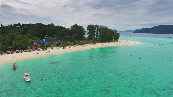 Aerial View on Tropical Ko Lipe Island in Thailand, Stock Footage ...