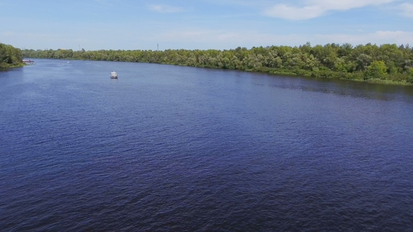 Beautiful Landscape of River and Ship alt
